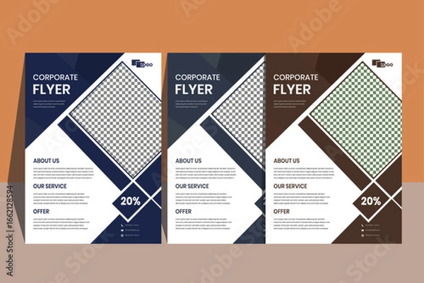 Fototapeta Modern Abstract Corporate Business Flyer Template, Professional Layout for Company Profile, Annual Report, or Product Launch