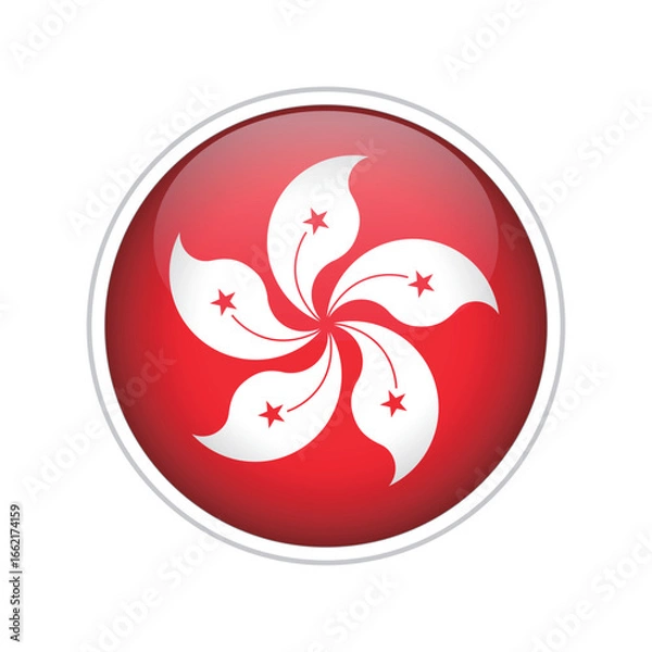 Obraz Flag of Hong Kong circle icon vector illustration