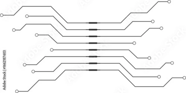 Fototapeta 반도체-회로-전자기판-납땜-전자기기-반도체 회로선-라인 회로-전기 흐름