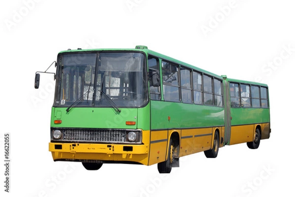 Obraz Zielony Knuckle Bus na białym tle
