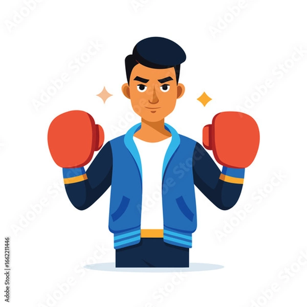 Obraz Boxing Coach Holding Focus Mitts Vector Artwork
