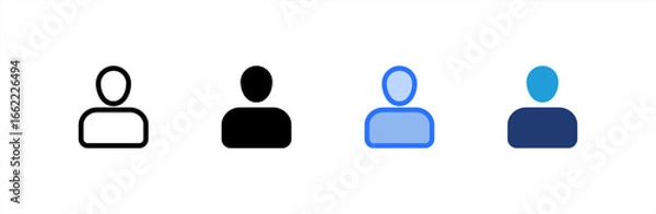 Obraz Person icon set multiple style collection. Vector illustration.