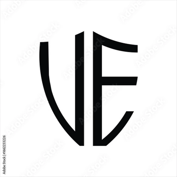 Obraz Letter v e logo monogram emblem style with crown Vector Image