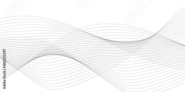 Fototapeta Technology and business wave lines on transparent background. Frequency sound wave, twisted curve lines with blend effect.	