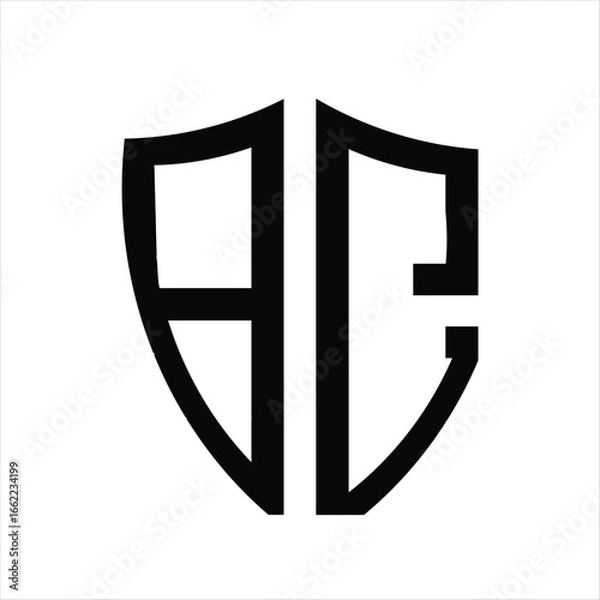 Obraz Letter bc logo monogram emblem style with crown Vector Image