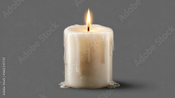 Fototapeta a candle with a dripping candle on it