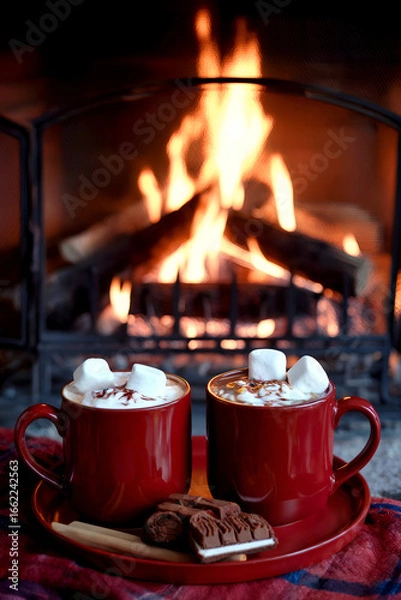 Obraz hot chocolate with marshmallows