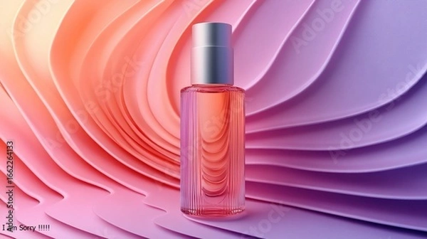 Fototapeta An abstract cosmetic product features transparent liquid with concentric circle patterns.