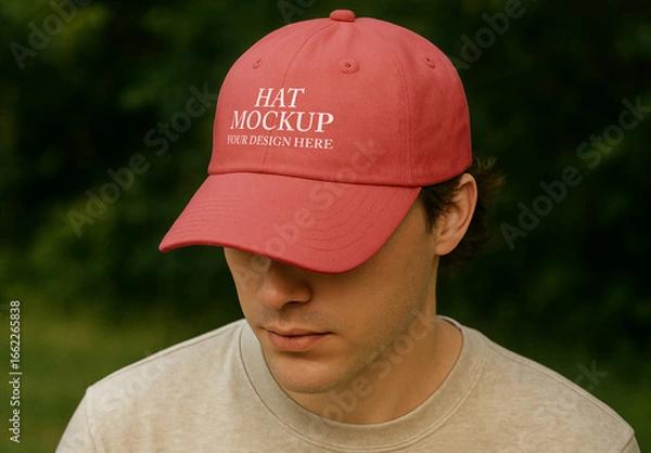 Obraz Close-up Baseball Hat Mockup