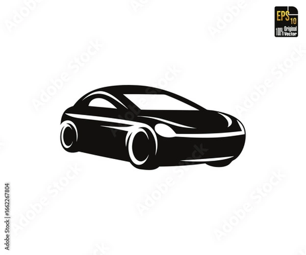 Fototapeta Luxury Sleek Modern Sports Car Illustration Silhouette