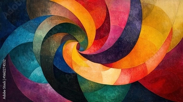 Fototapeta Artistic swirl of vibrant colors in modern visual art.
