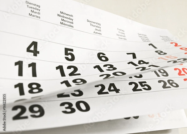 Obraz Close up a calendar page