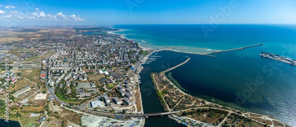 Fototapeta Aerial view of the city of Mangalia - Romania.