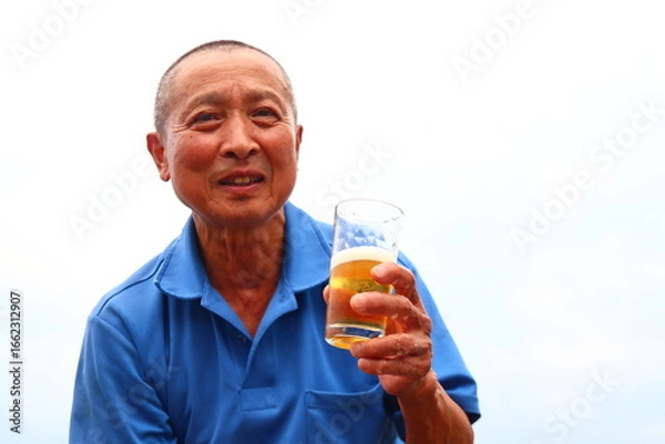 Obraz アルコール中毒でビールが辞められないおじさん