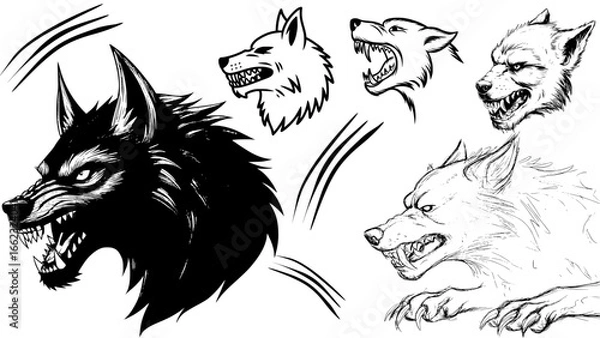 Obraz wolf head vector