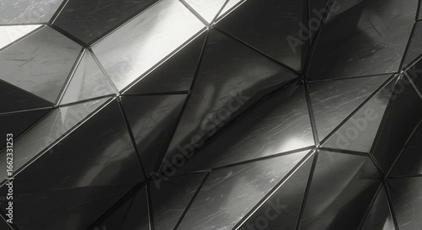 Fototapeta Abstract geometrical shapes pattern, a creative artistic design with a modern aesthetic. The interplay of light and shadow creates depth and visual interest