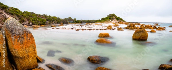 Fototapeta cloudy day at the beach