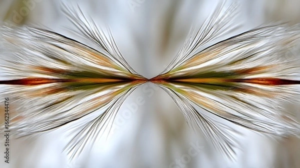 Fototapeta Abstract Symmetrical Feather Design Brown Beige