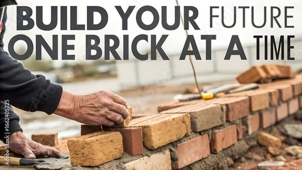 Fototapeta Build Your Future One Brick at a Time - Construction Motivation