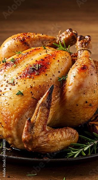 Obraz roasted chicken with vegetables