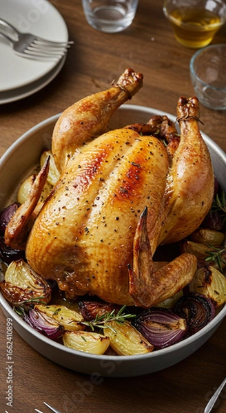 Obraz roasted chicken with vegetables