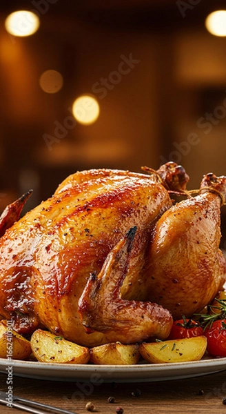 Obraz roasted chicken on a plate
