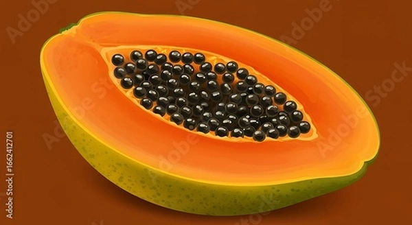 Fototapeta Tropical Papaya Fruit Vector