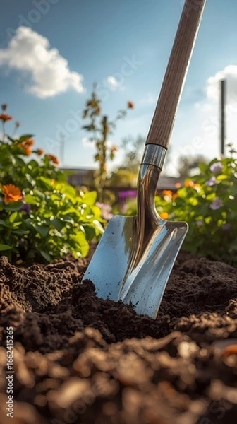 Obraz Shovel in the Garden, Ready for Planting