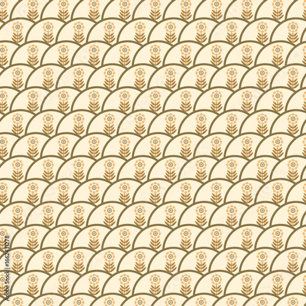 Fototapeta seamless pattern with flowers repeating abstract background for fabric surface design packaging vector illustration