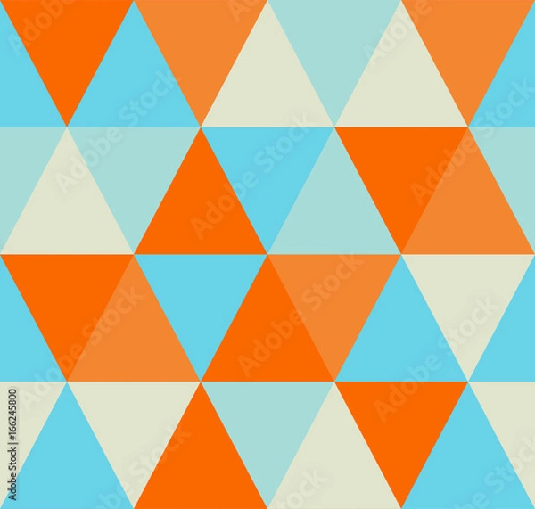 Fototapeta Colored abstraction in retro style made with triangles. Multicolor abstract background. Retro pattern