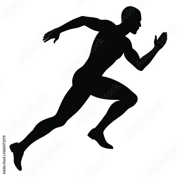 Fototapeta Athletic man running forward motion