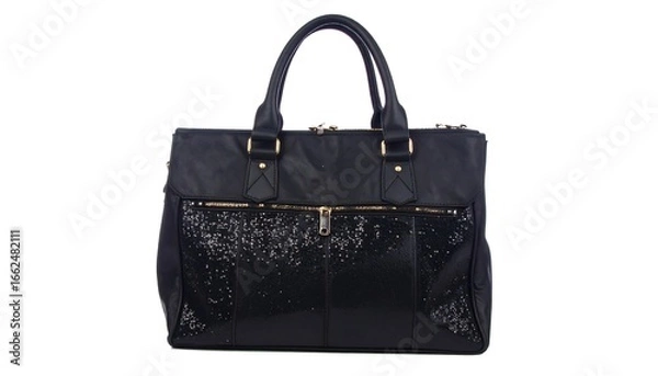 Fototapeta Black tote bag with sequins