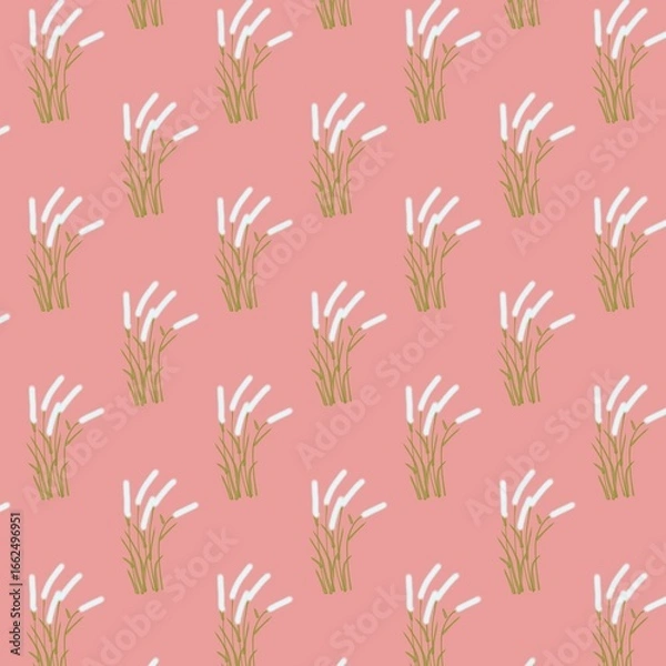 Fototapeta Pastel Grass Pattern seamless floral pattern