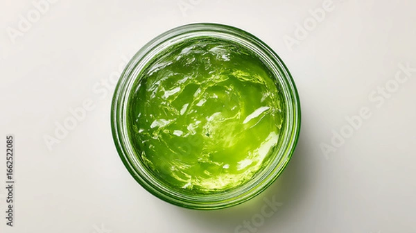 Obraz Green Gel in Glass Bowl, Top View