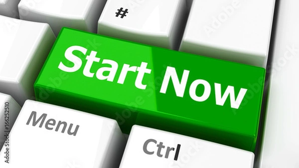 Fototapeta Computer keyboard start now