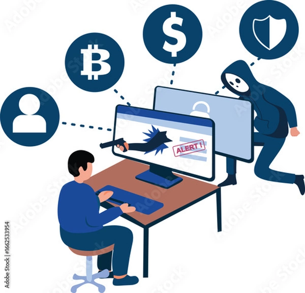 Obraz Cybercrime Alert: Hacking and Data Theft
