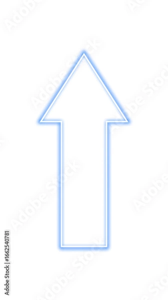 Obraz Illustration of an upward arrow icon with a neon blue gradient color