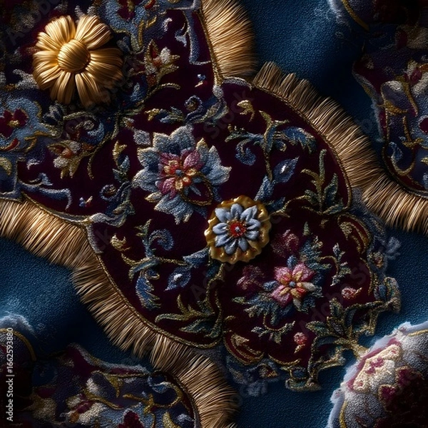 Obraz Intricate Persian Rug Texture in Vibrant Colors and Patterns