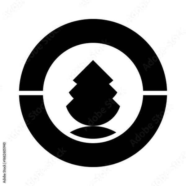 Fototapeta beautiful, simple and elegant pine tree logo