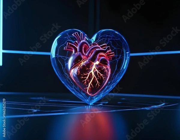Fototapeta Heart of Glass: A Glimmering Vision of Health and Science