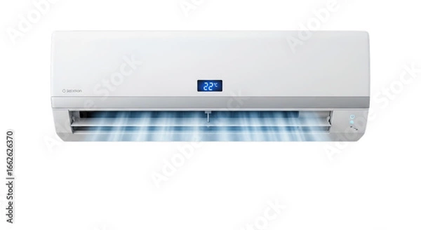 Fototapeta High-Efficiency Wall-Mounted Air Conditioner Unit for Home Cooling and Climate Control