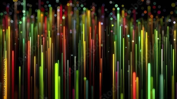 Obraz Abstract vibrant vertical lines with colorful particles