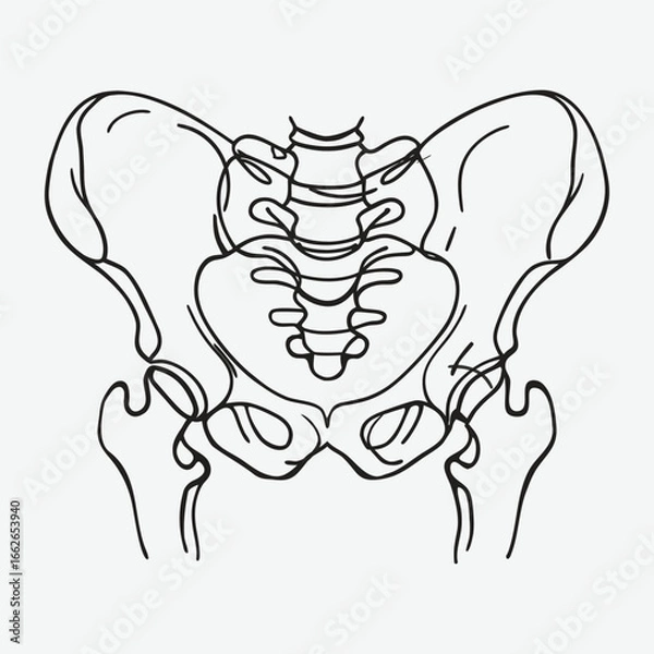 Obraz Human pelvis bone line art.