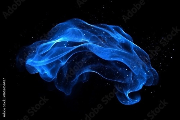Fototapeta A mesmerizing blue nebula swirling through the cosmos a cosmic dance of stardust and energy against a stark infinite