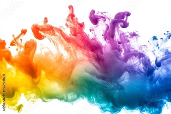 Fototapeta A swirling kaleidoscope of vibrant color dissolving in water a dance of rainbow pigments creating dreamy textures on a