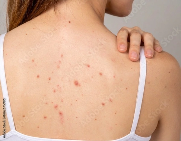 Obraz Woman's back acne close-up