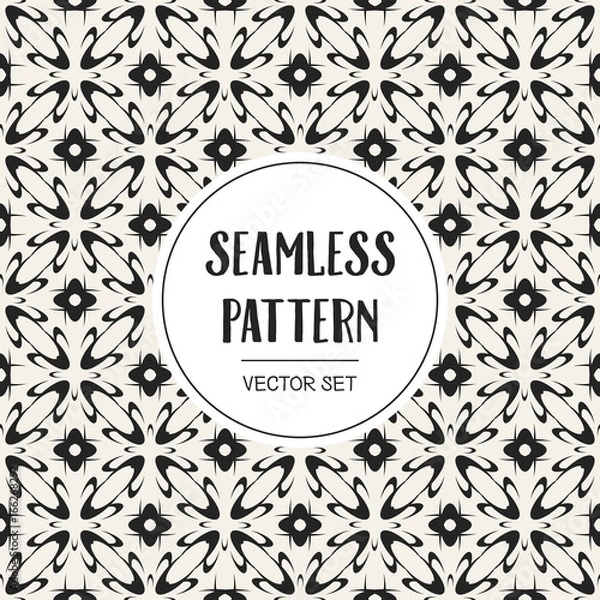 Fototapeta Abstract concept vector monochrome geometric pattern. Black and white minimal background. Creative illustration template. Seamless stylish texture. For wallpaper, surface, web design, textile, decor.