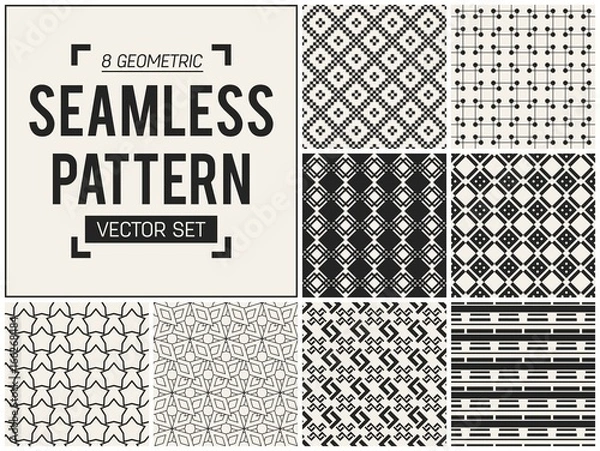 Fototapeta Abstract concept vector monochrome geometric pattern. Black and white minimal background. Creative illustration template. Seamless stylish texture. For wallpaper, surface, web design, textile, decor.