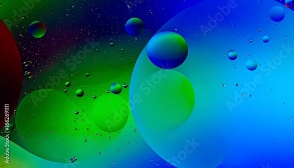 Fototapeta Abstract swirls of vibrant colors, oil and water droplets