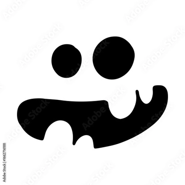 Obraz FunnyScary Jack O Lantern, Halloween Pumpkin Faces Cartoon